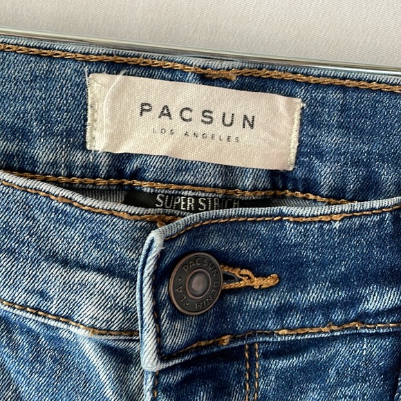 Pacsun ankle jegging blue jean  size 26 super stretch raw hem ankle - Picture 2 of 4